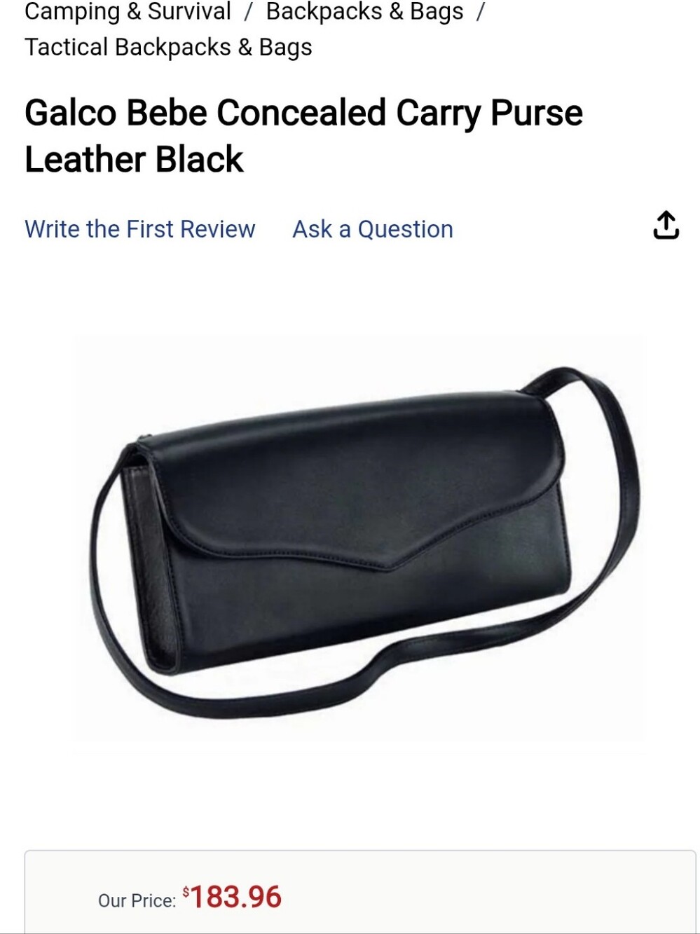 Galco Bebe Conceal Carry Bag NWT